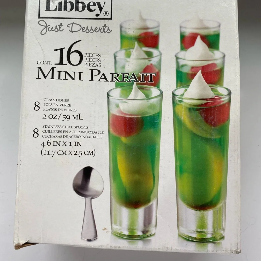 NEW W/BOXES LIBBY Just Desserts Multiple Clear Parfait, Zombie, Cabo Splash Sets